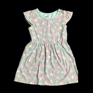 Healthtex Toddler Gray hearts dress w pockets 4T